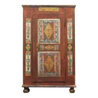 Painted Folk Art Bridal Cupboard 1856