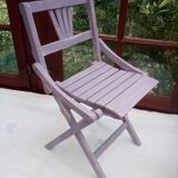 Children's chair in purple patina wood