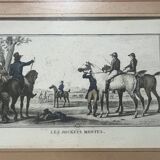 Lithographie encadrée - “Les Jockeys Montés”