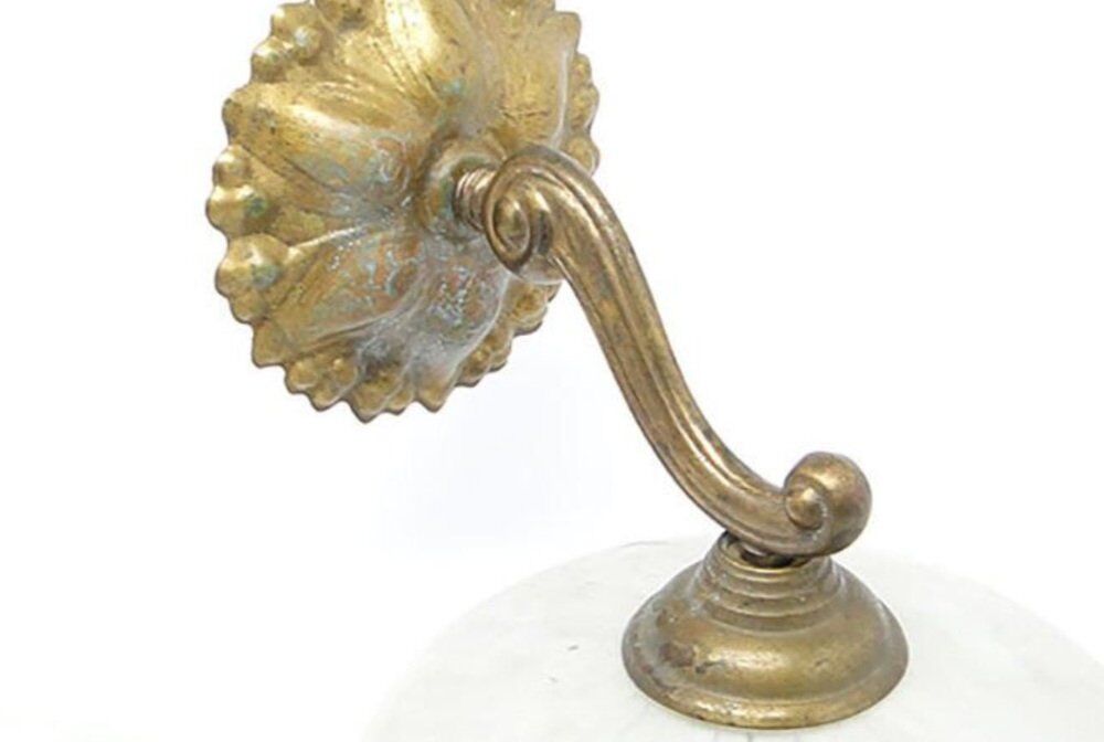 Vintage brass and glass sconces, 1930s, set of 2