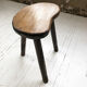 Handcrafted oak bean-shaped stool