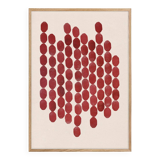 Large abstract painting 50x70 dark red signed eawy