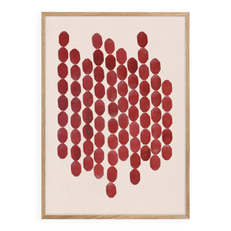 Large abstract painting 50x70 dark red signed eawy