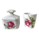 Limoges porcelain toiletry bottles decorated with roses