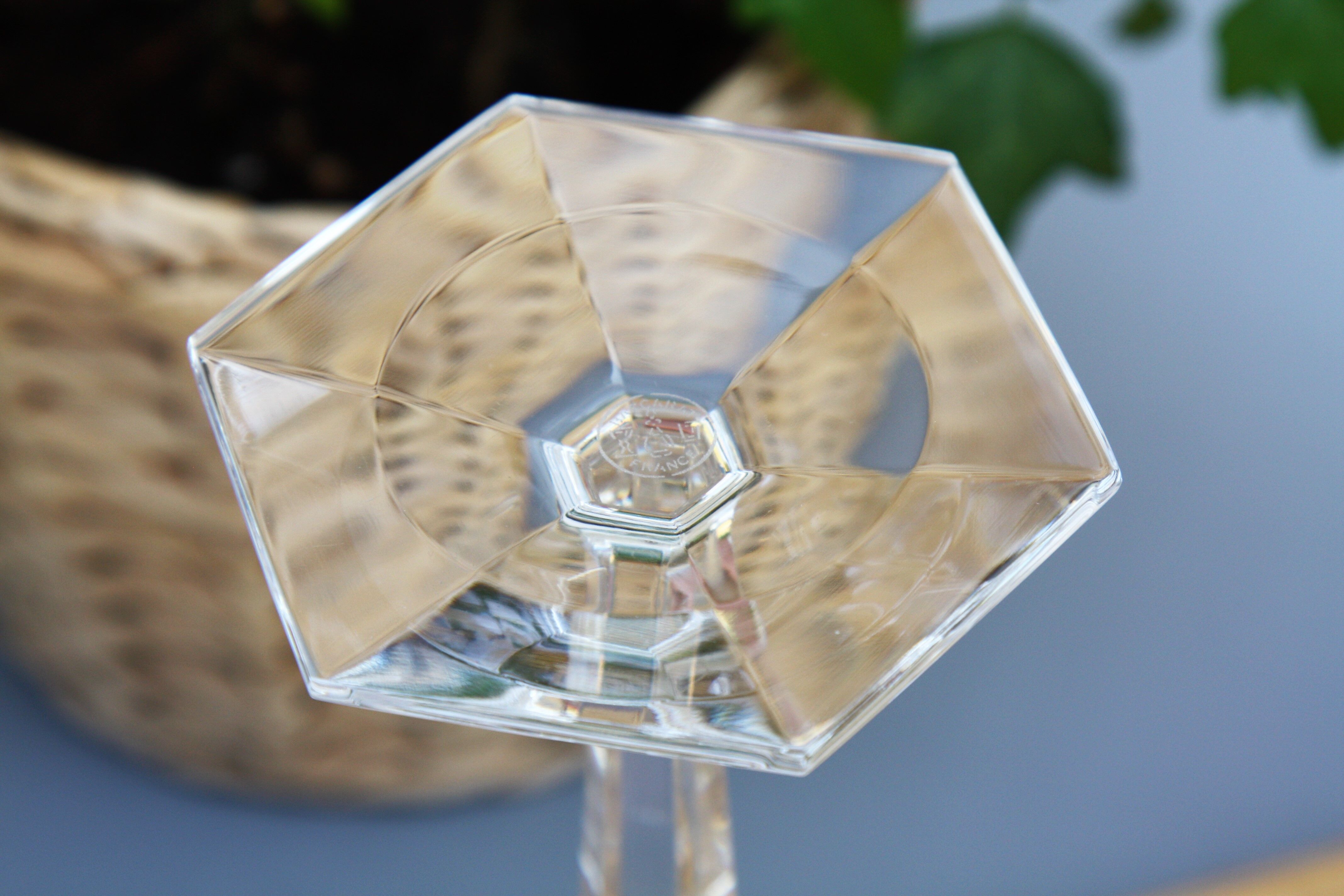 Pair of Baccarat crystal water glasses model Compiègne