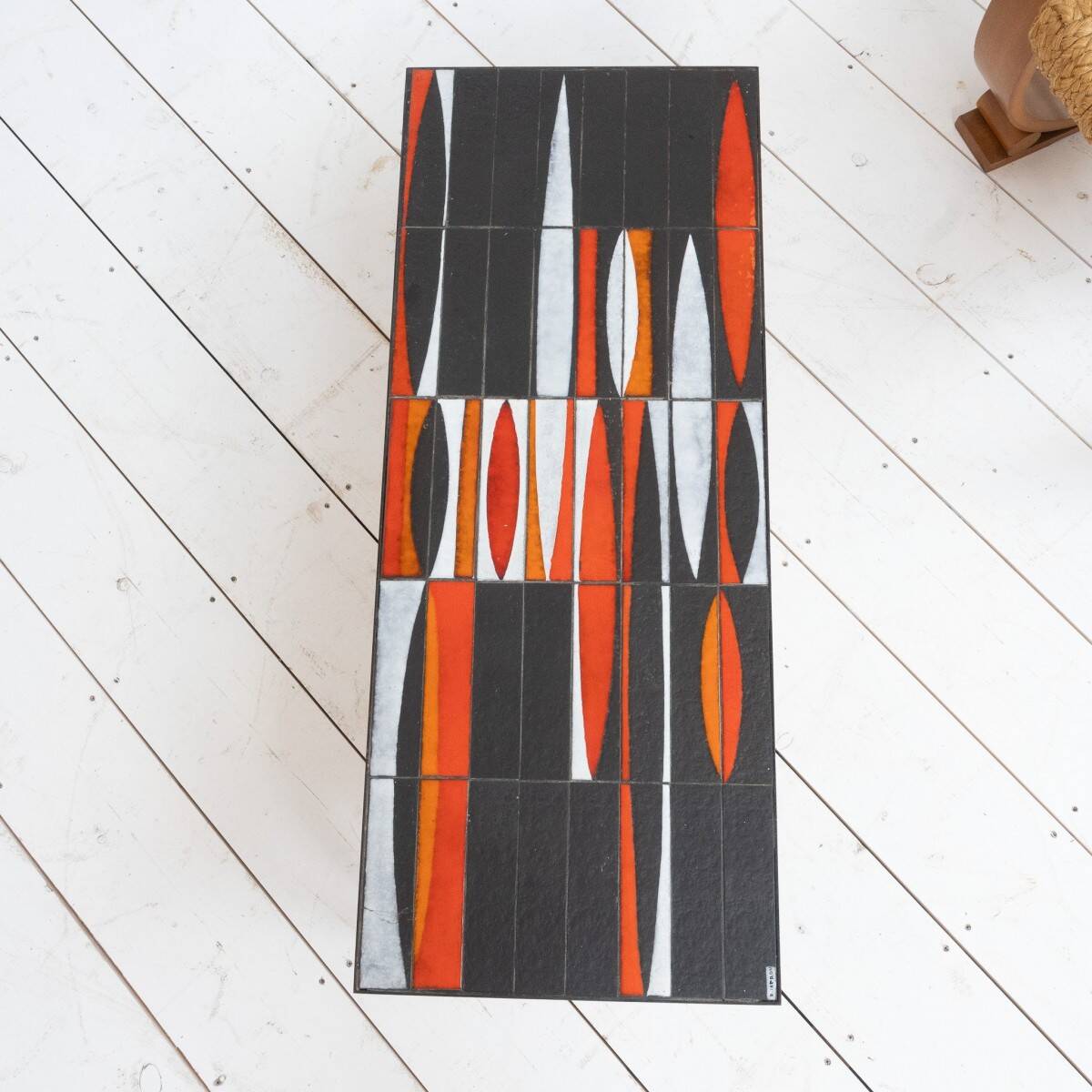 CERAMIC NAVETTE COFFEE TABLE BY ROGER CAPRON 1960