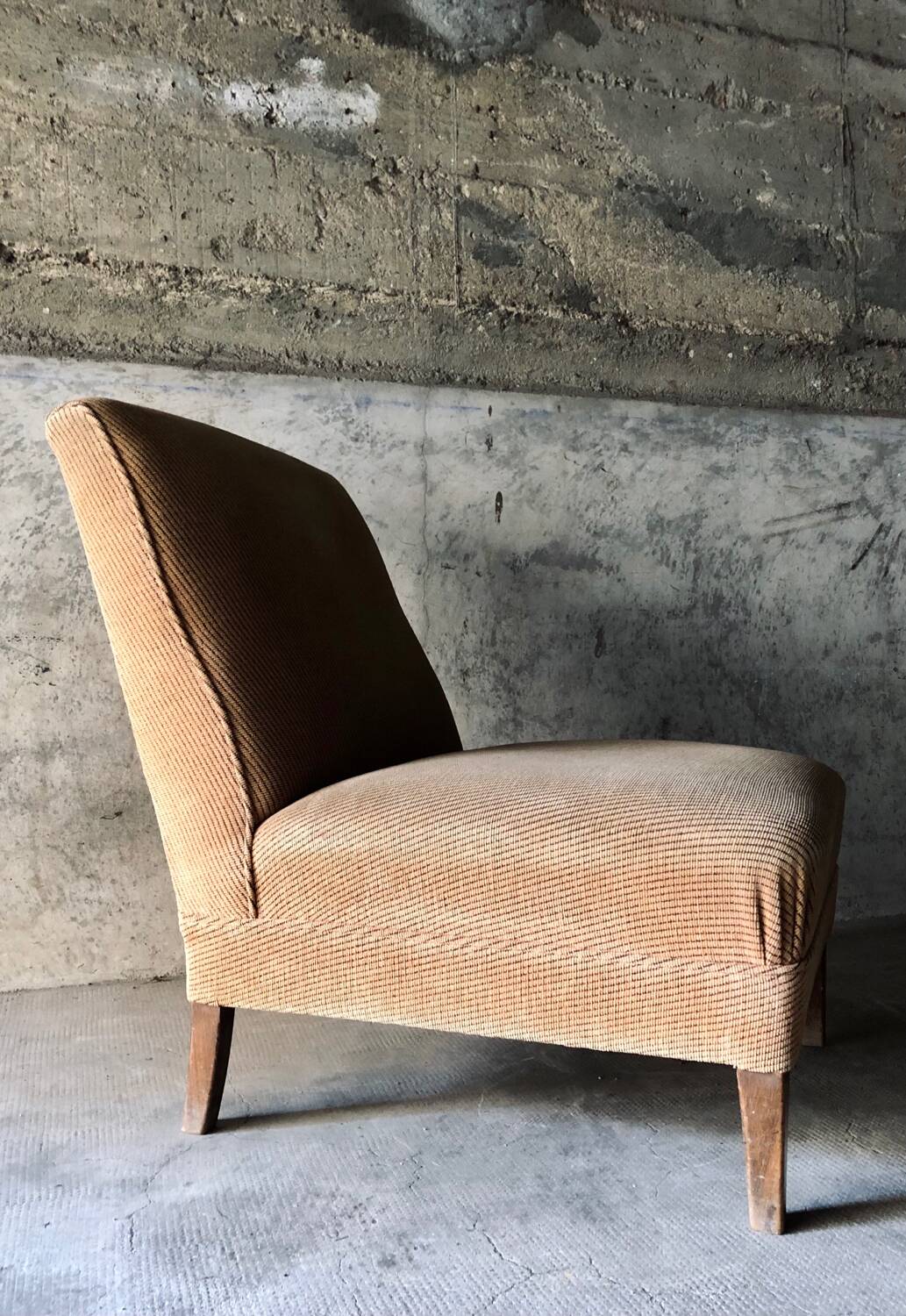 Armchair in wood and beige fabric, France 1940