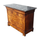 Louis Philippe chest of drawers in walnut bramble / st Anne's grey marble tray