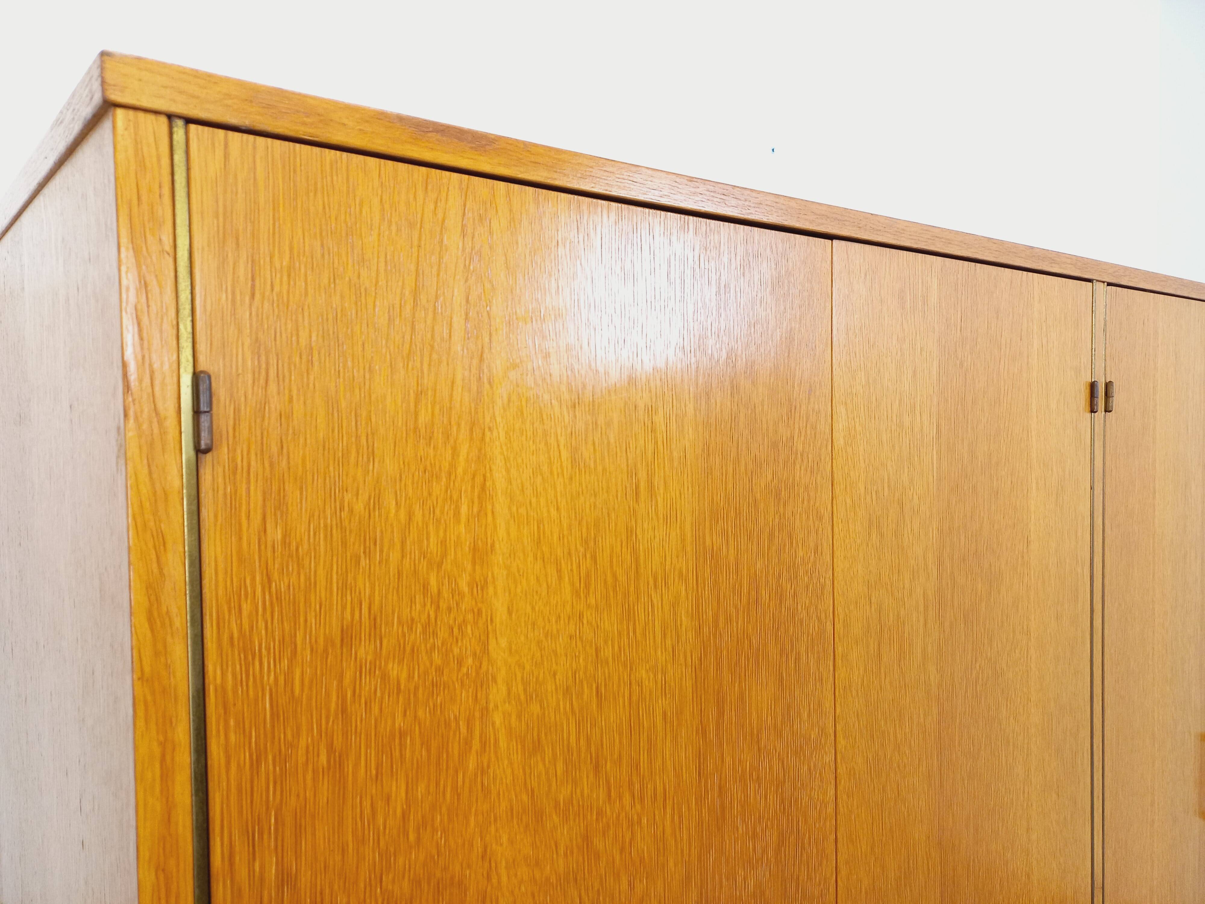 Vintage oak wardrobe from the 1960s.