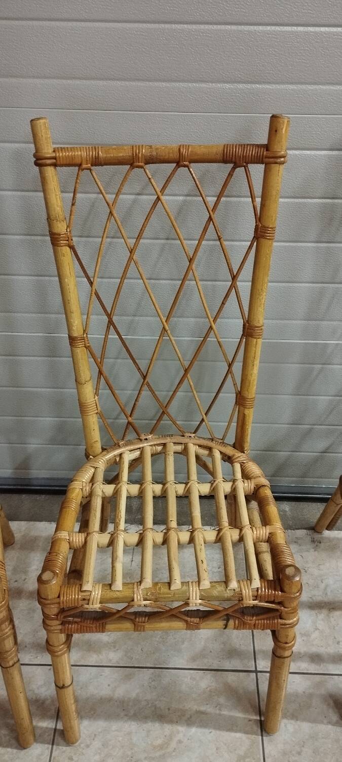 Set of 6 rattan chairs