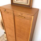 Vintage double curtain filing cabinet