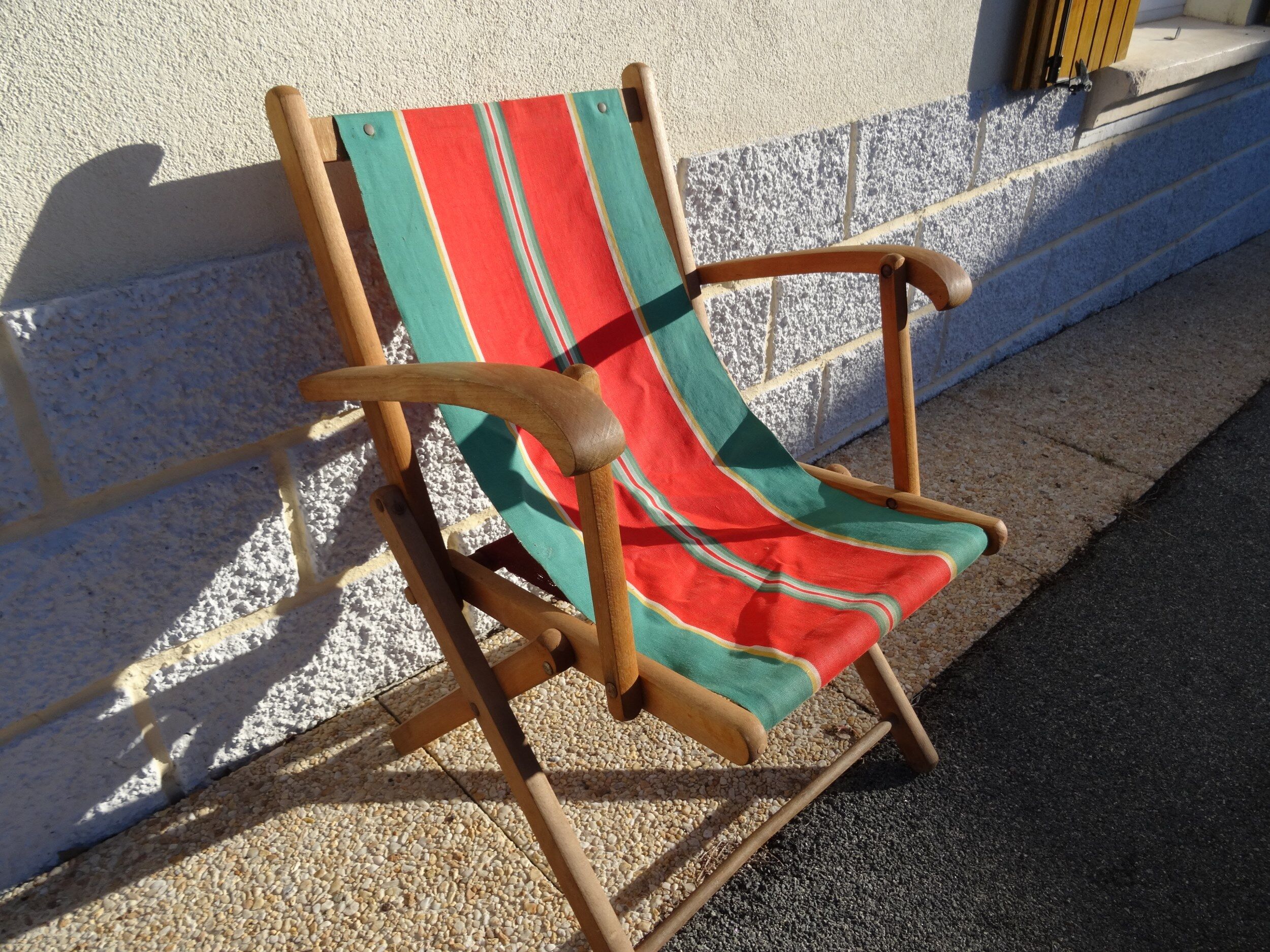 fauteuil pliant toile vintage