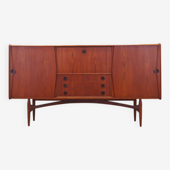 Buffet haut en teck, design danois, années 1970, production : Danemark