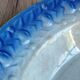 Hollow plate Moulin des Loups Hamage France, blue and white swan decoration.
