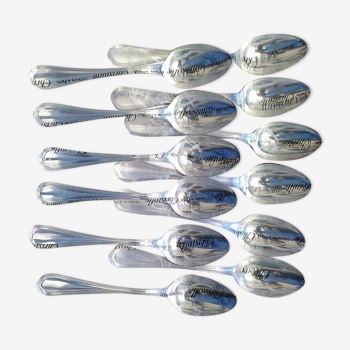 Set of 12 Christofle dessert spoons model Spatours