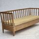 1970s, Swedish drop arm sofa/daybed, furniture fabric, oak wood.