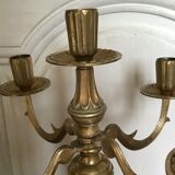 Pair of golden brass candlesticks