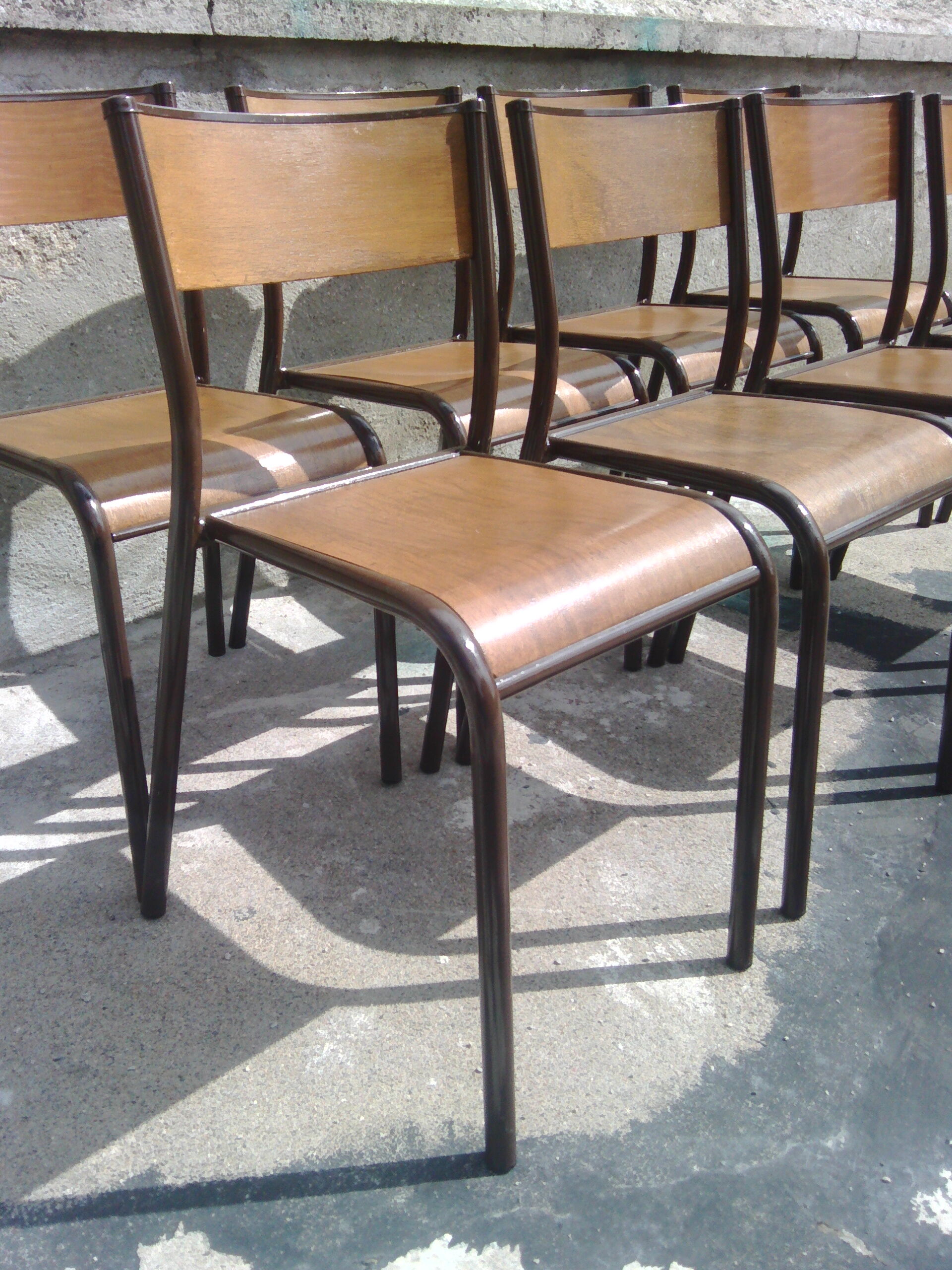 Series 8 vintage school chairs Mullca