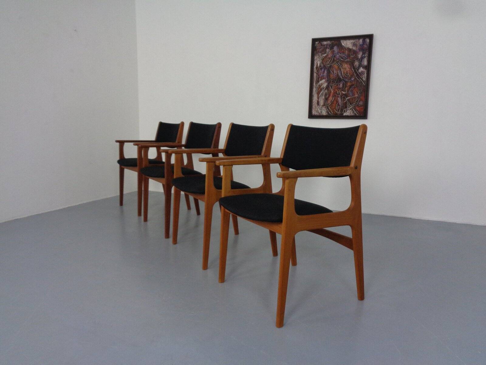 Mid-Century Danish Armchairs in Teak, 1960s, Set of 4