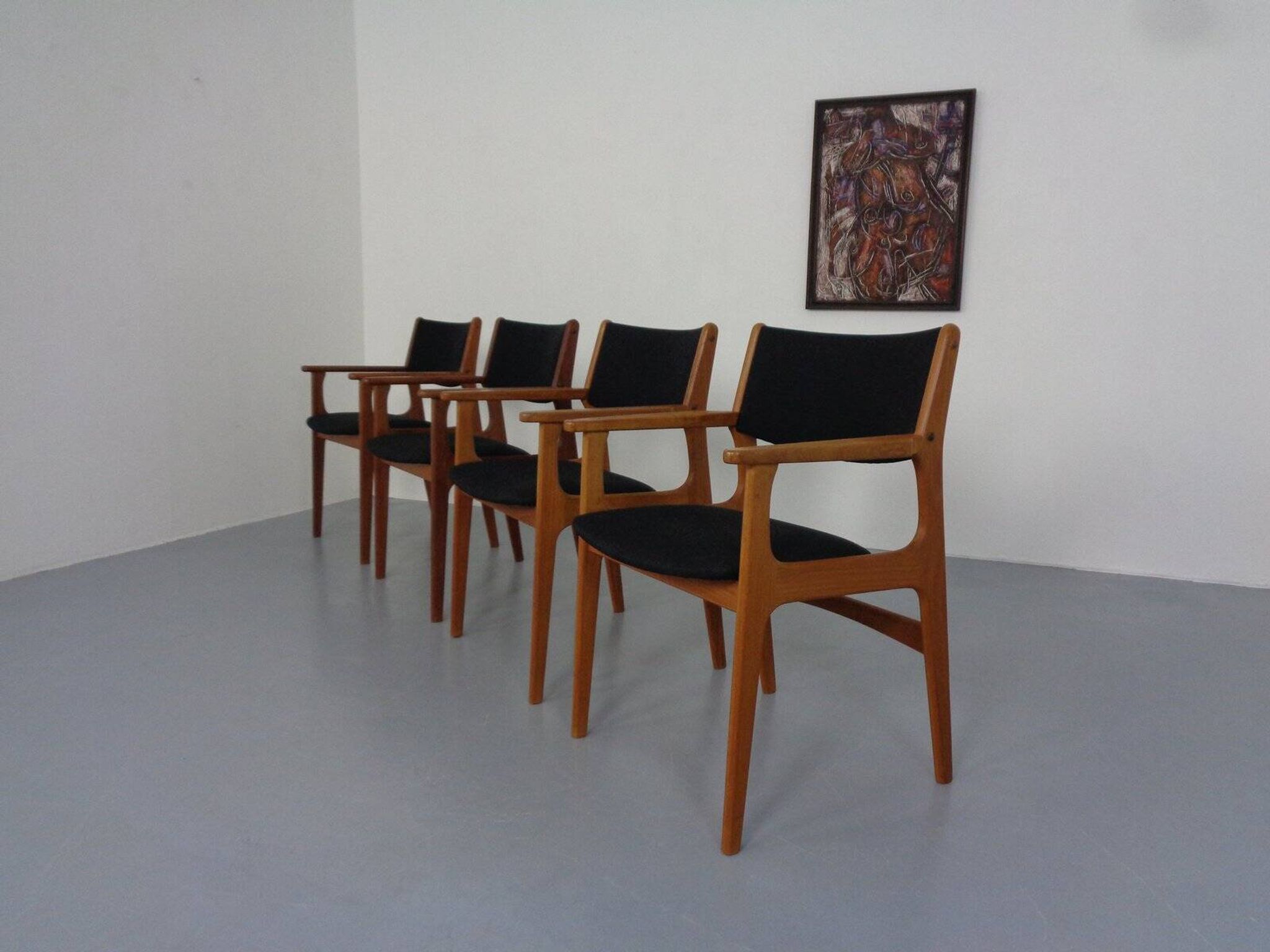 Mid-Century Danish Armchairs in Teak, 1960s, Set of 4
