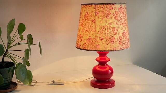 LAMPE Céramique Mûriers ANNEES 70