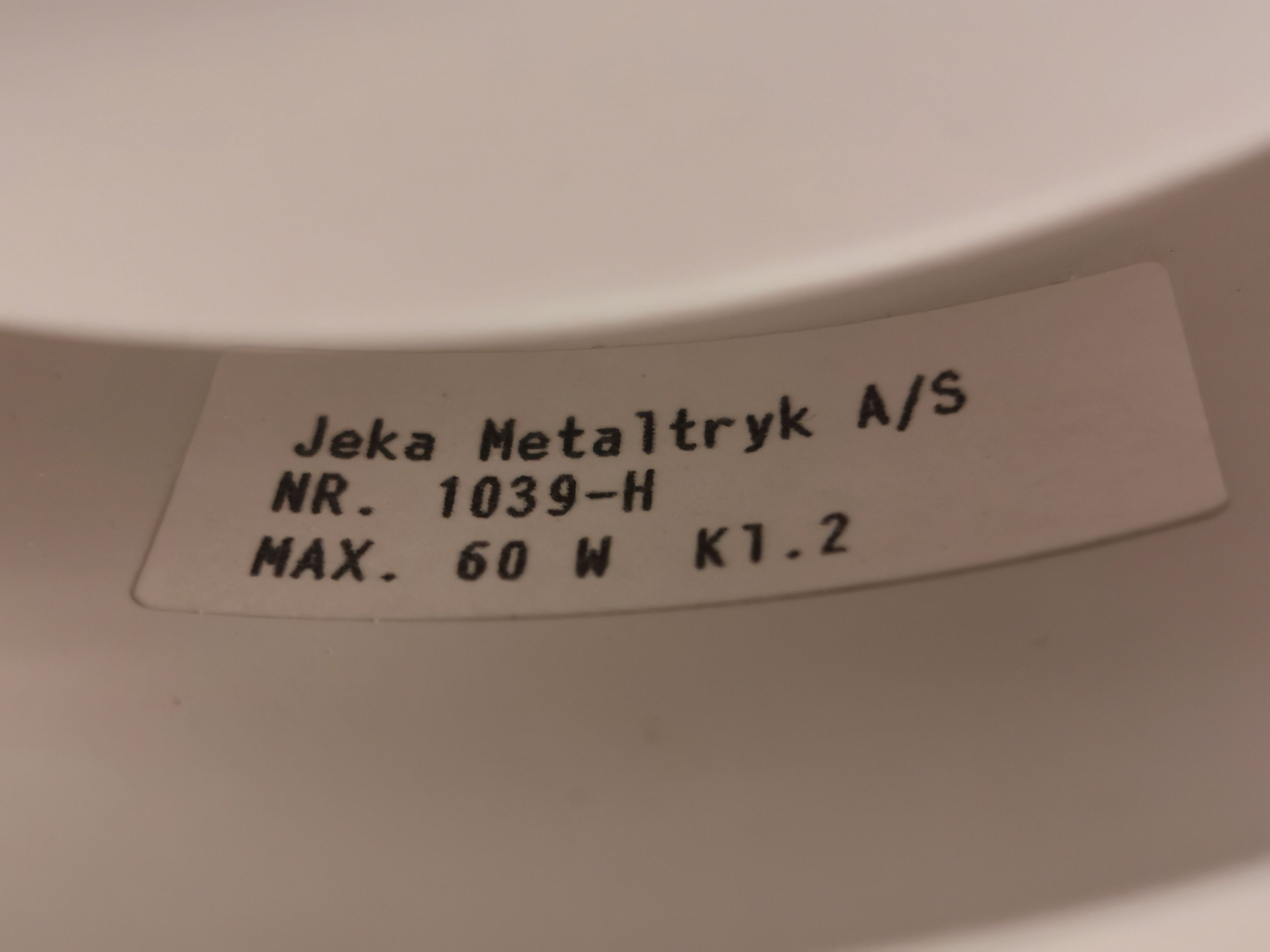 Danish designed hanging lamp, produced by JEKA (closed in the 1990s) model 1039-H.