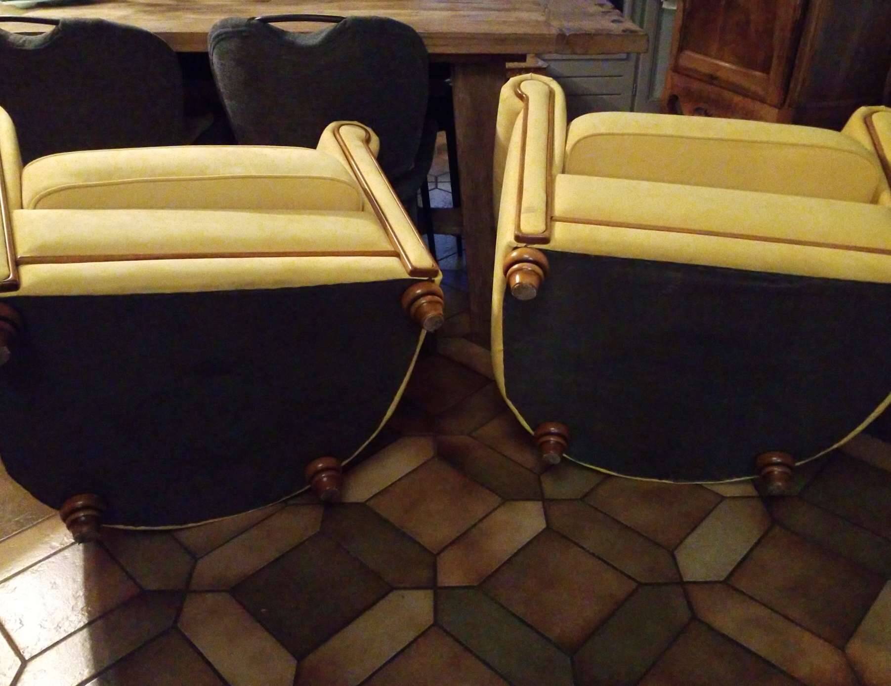 Pair of yellow armchairs