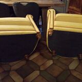 Paire de fauteuils jaune