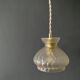 Suspension vintage en verre dépoli