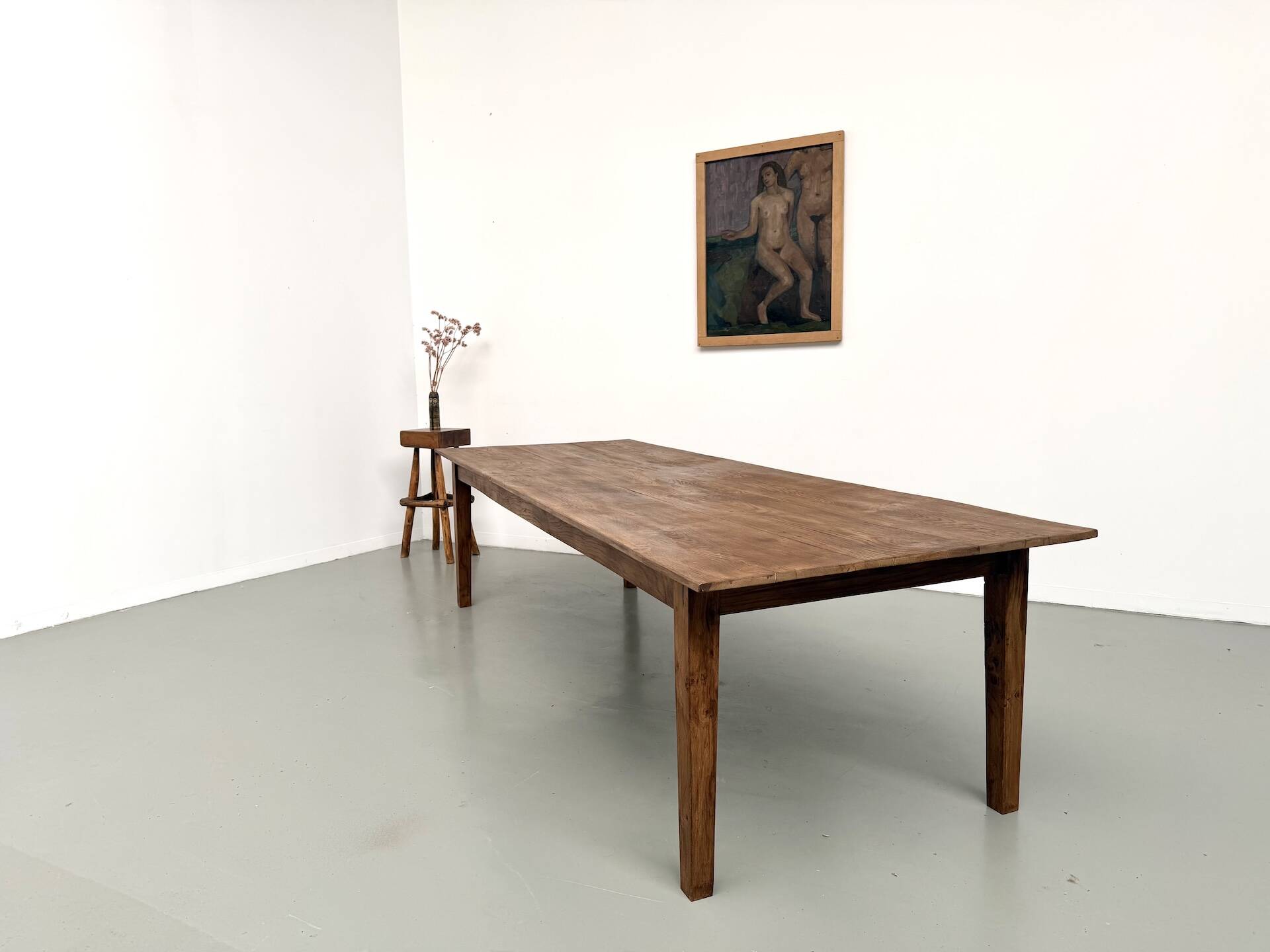 Very large farmhouse table in solid oak.