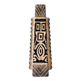 Modernist ceramic vase, signed, with incised geometric tribal decoration.