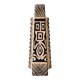 Modernist ceramic vase, signed, with incised geometric tribal decoration.