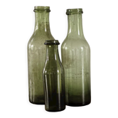 Set of 3 canning bottles in blown glass