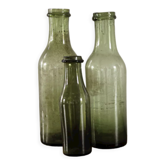 Set of 3 canning bottles in blown glass