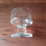 6 vintage French transparent cavalier champagne glasses with thick stems