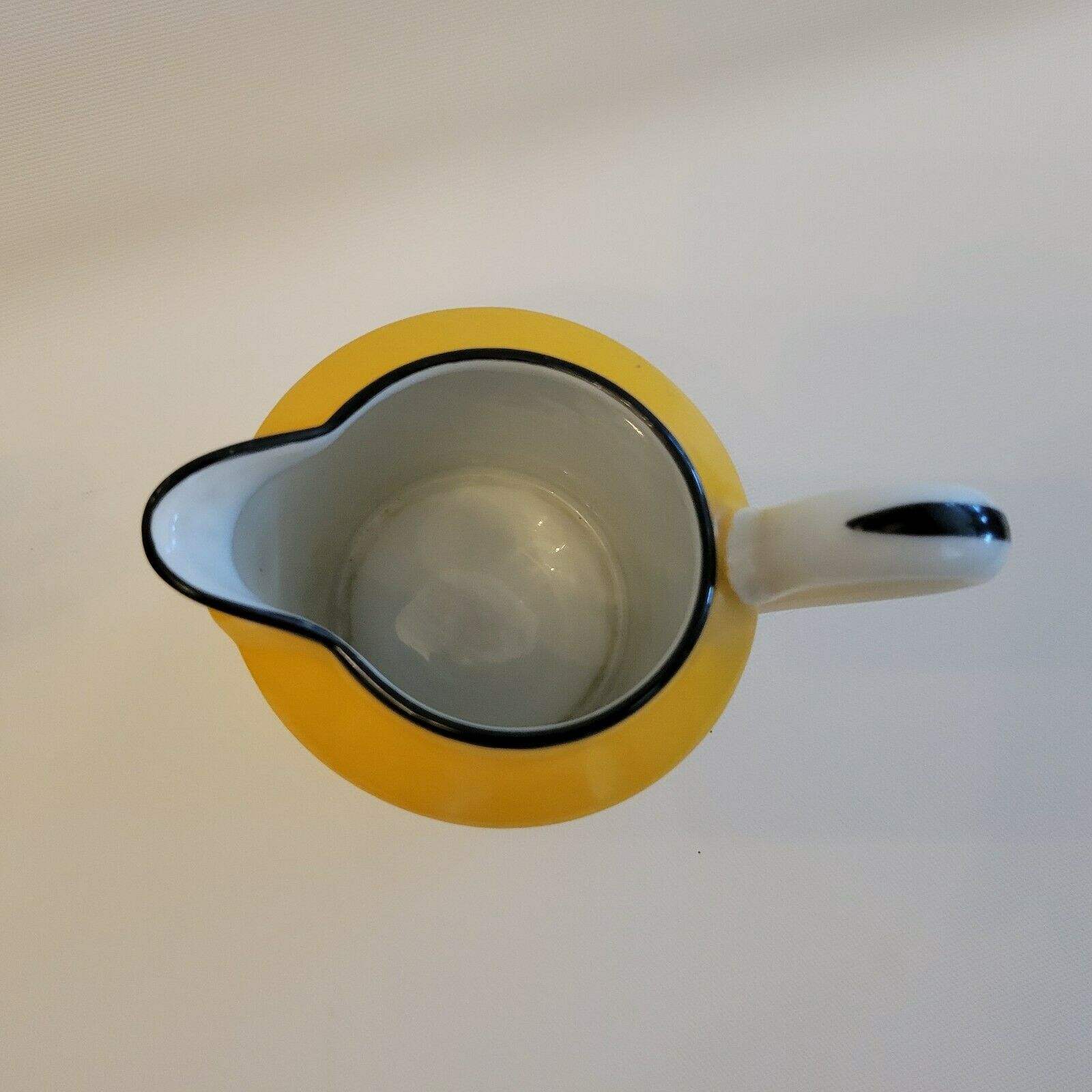 Sugar bowl and porcelain milk jar Limoges mustard yellow color