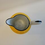 Sugar bowl and porcelain milk jar Limoges mustard yellow color