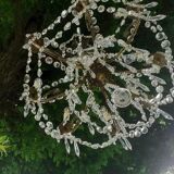Glass chandelier and brass perfect working order