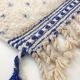 Moroccan Berber carpet blessed ouarain ecru with blue polka dots 152x100cm