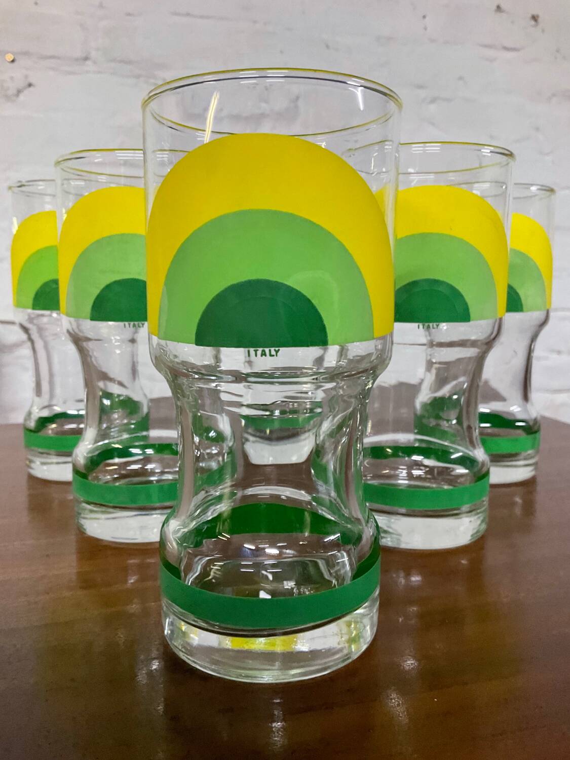 Series of 6 vintage Italy glasses