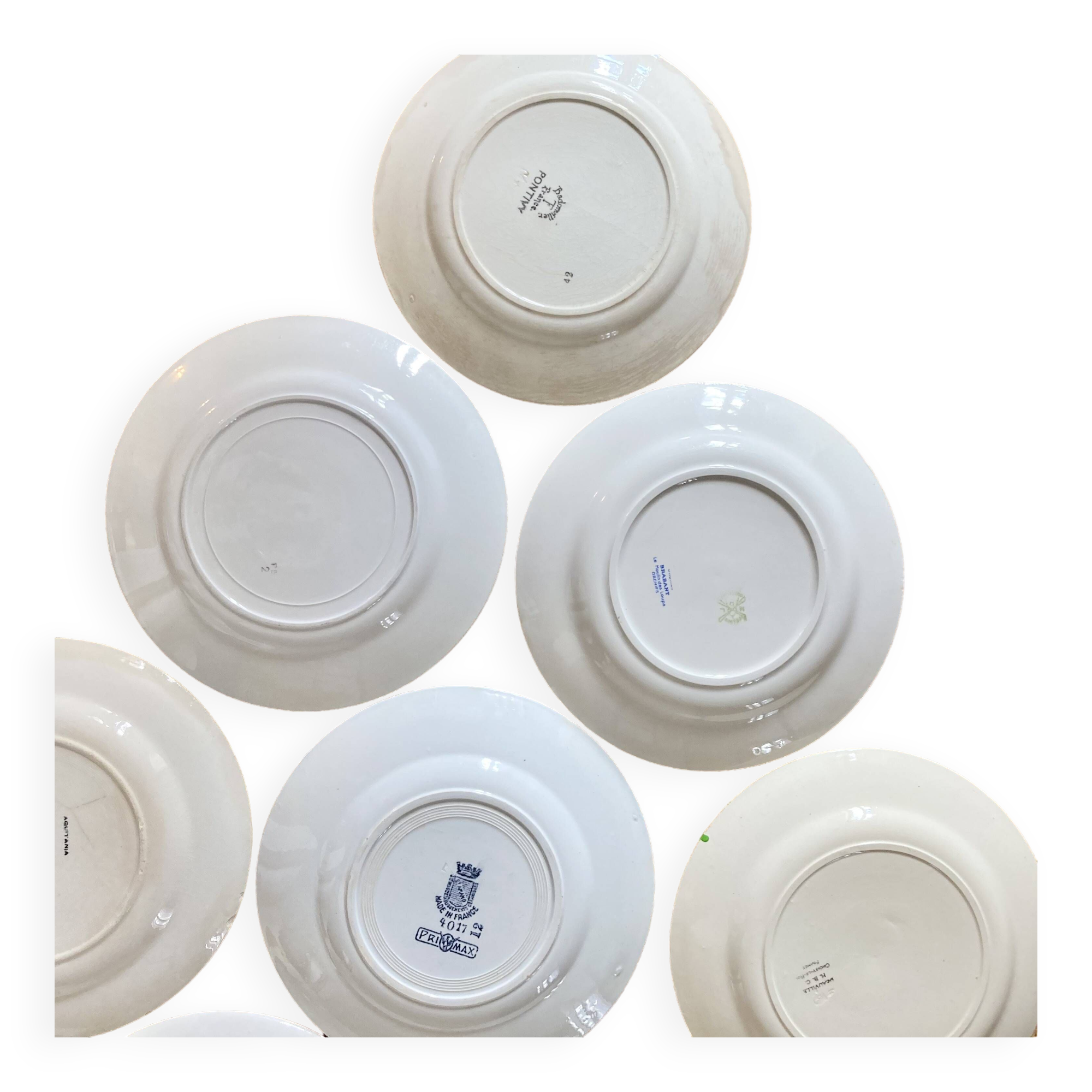 8 mismatched old plates