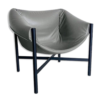 Fauteuil en cuir gris Falstaff par Stefan Diez pour Dante Goods and Bads