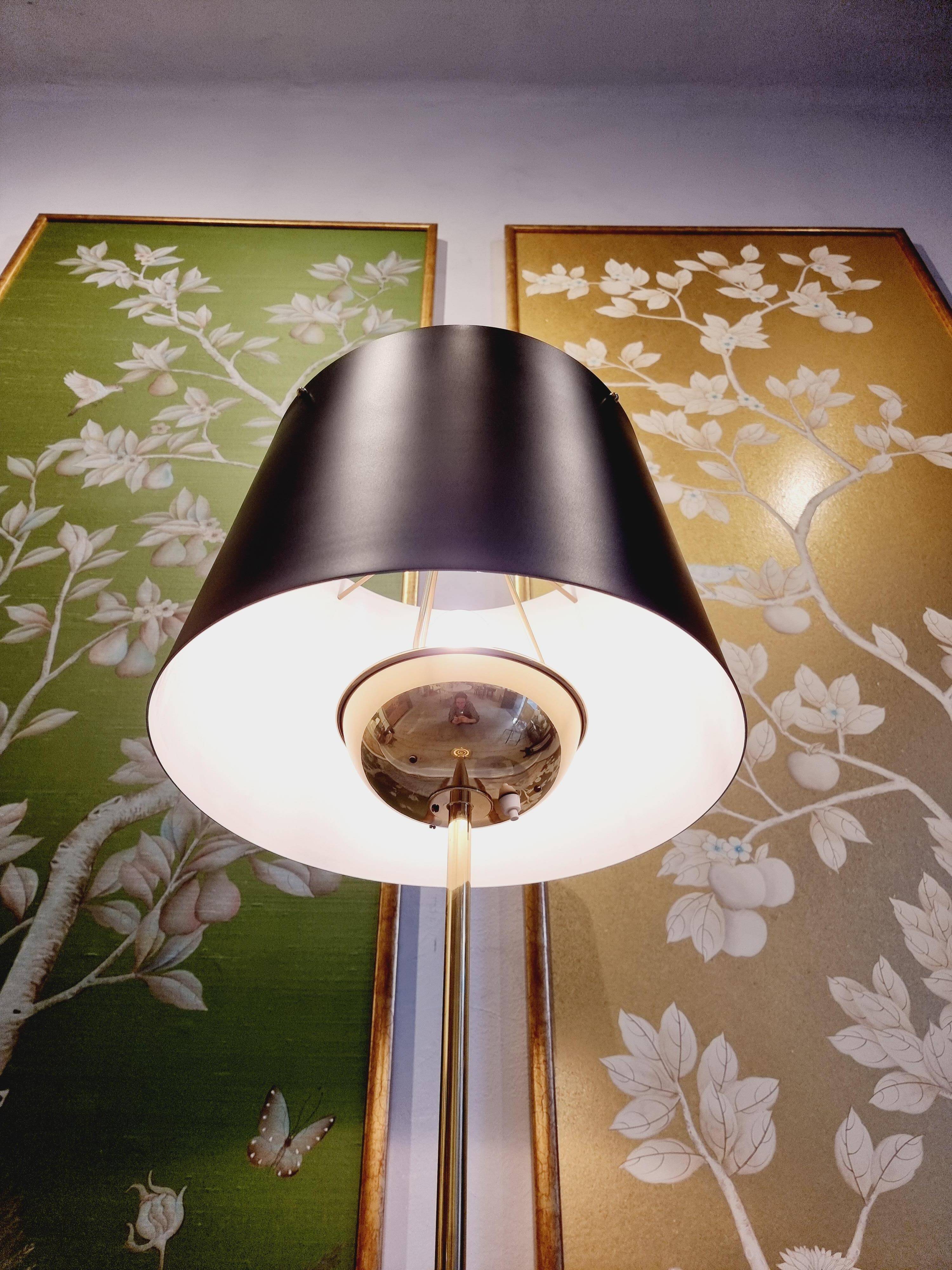 Josef Frank, floor lamp model 2564, for Svenskt Tenn, Sweden, 1950s. Beautiful patina.