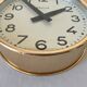Gilded wall clock Brillié gold industrial pendulum station factory workshop 1960 26 cm