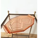 Plateau en verre rose Art Déco