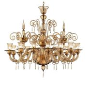 Lively Curls Murano Glass Chandelier in Dark Amber by Simoeng for Simoeng