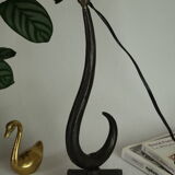 Vintage French brutalist iron lamp base