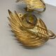 Set of 2 hans kögl style golden florentiner leaf wall light sconces, italy, 1980