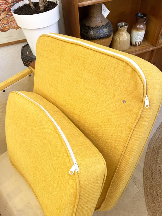 Mustard yellow Scandinavian armchair, 1950