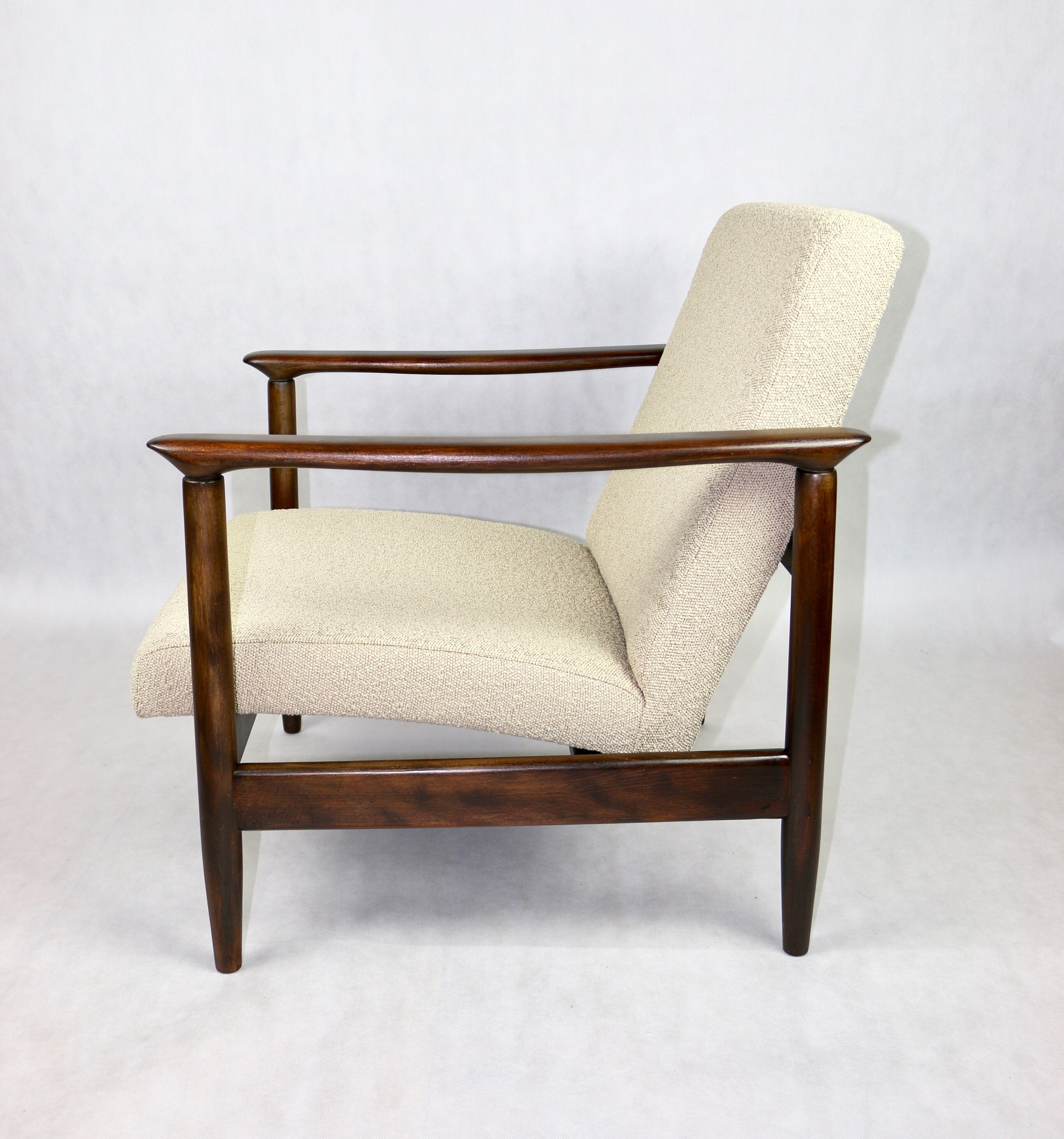 Beige boucle armchair , 1970s